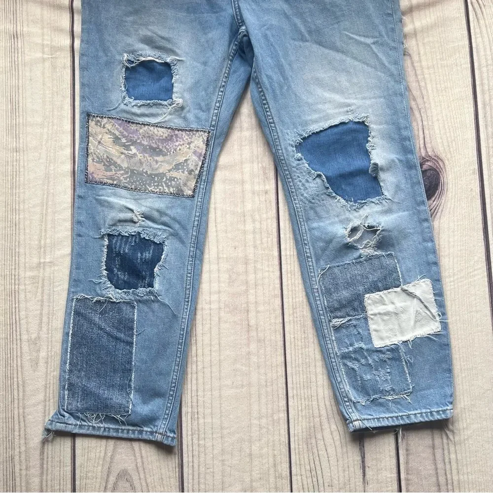 Urban Outfitters BDG Patchwork Distressed Slim Boyfriend Jeans